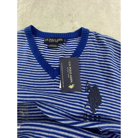 U.S. Polo Assn. Sweater Vest Striped Mens L Preppy Money Educore Large Pony Logo - Picture 5 of 9